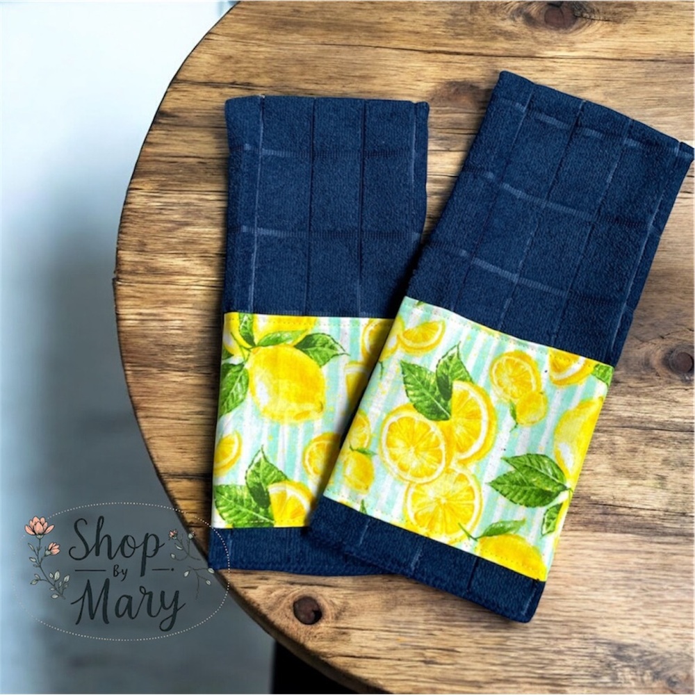⤵️🆕 🍋 Set 2 Lemons Kitchen tea towels